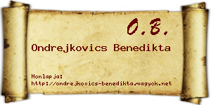 Ondrejkovics Benedikta névjegykártya